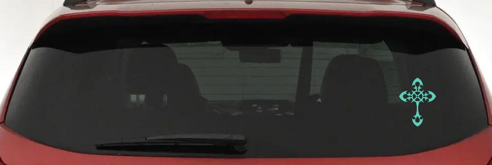 Celtic Cross Christian Car or Truck Window Decal Sticker (Mint)