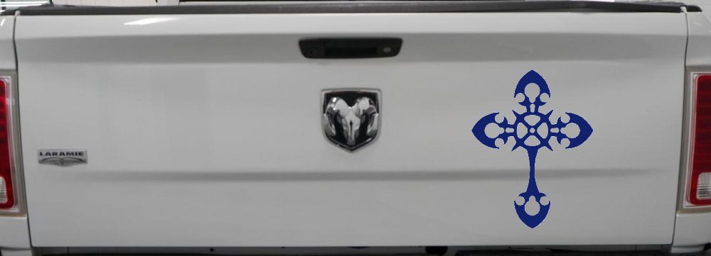 Celtic Cross Christian Car or Truck Window Decal Sticker (Navy)