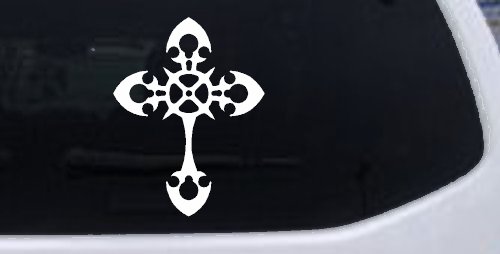 Celtic Cross Christian Car or Truck Window Decal Sticker (White)