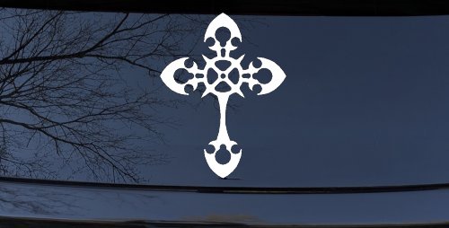 Celtic Cross Christian Car or Truck Window Decal Sticker (White)