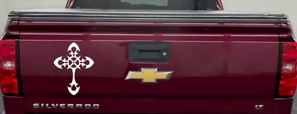 Celtic Cross Christian Car or Truck Window Vinyl Decal Sticker (White)