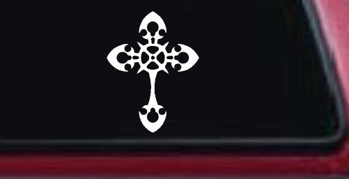 Celtic Cross Christian Car or Truck Window Decal Sticker (White)