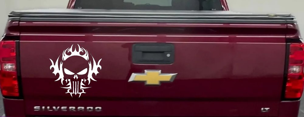 Tribal Punisher Skull Car or Truck Window Decal Sticker