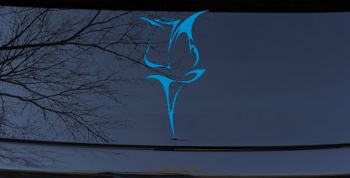 Tulip Rose Flower Car or Truck Window Decal Sticker (Blue)