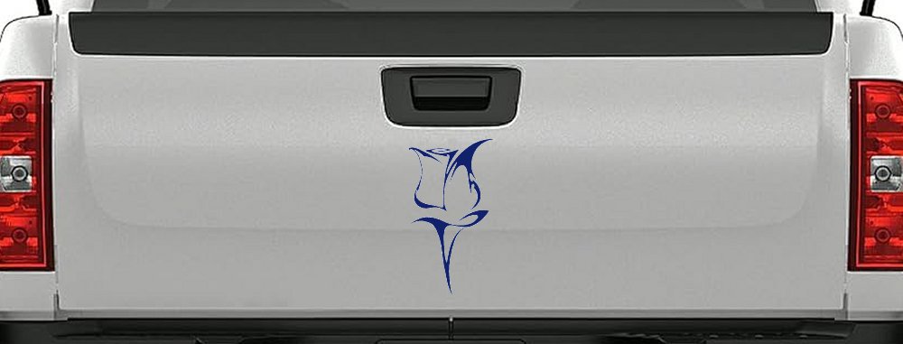 Tulip Rose Flower Car or Truck Window Decal Sticker (Navy)