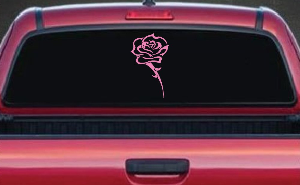 Single Open Rose Flower Car or Truck Window Decal Sticker
