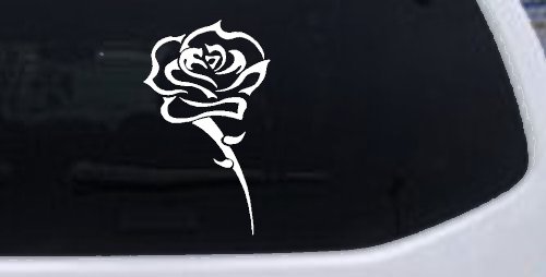 Single Open Rose Flower Car or Truck Window Decal Sticker