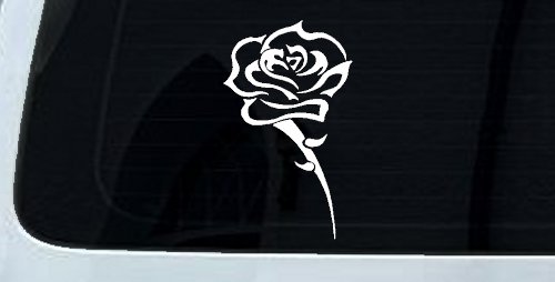 Single Open Rose Flower Car or Truck Window Decal Sticker