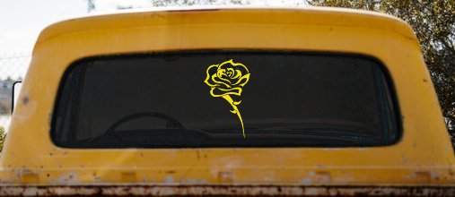 Single Open Rose Flower Car or Truck Window Decal Sticker