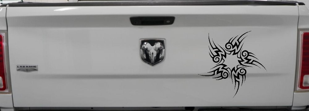 Tribal Circle Tribal Car or Truck Window Decal Sticker (Black)