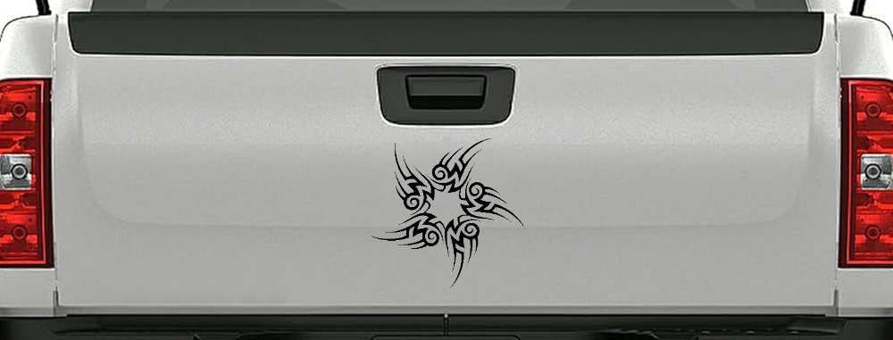 Tribal Circle Tribal Car or Truck Window Decal Sticker (Black)