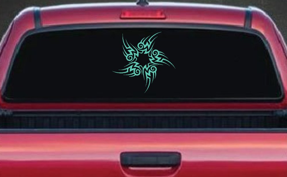 Tribal Circle Tribal Car or Truck Window Decal Sticker (Mint)