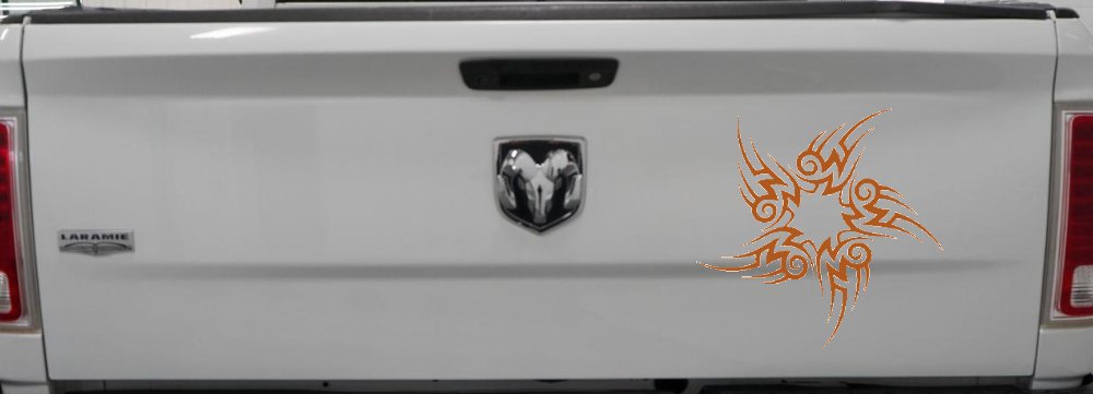 Tribal Circle Tribal Car or Truck Window Decal Sticker (Nut Brown)