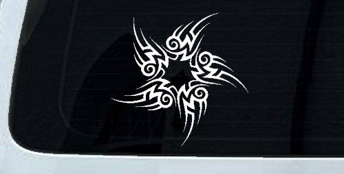 Tribal Circle Tribal Car or Truck Window Decal Sticker (White)