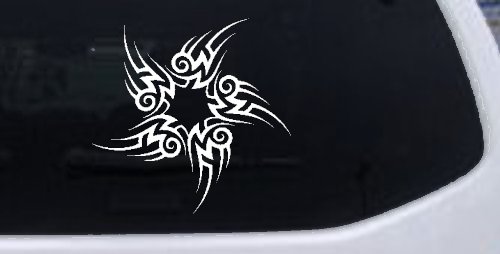 Tribal Circle Tribal Car or Truck Window Vinyl Decal Sticker (White)