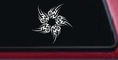 Tribal Circle Tribal Car or Truck Window Decal Sticker (White)