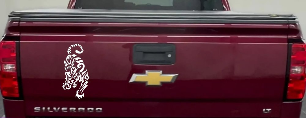 Tribal Cat Tiger Car or Truck Window Decal Sticker