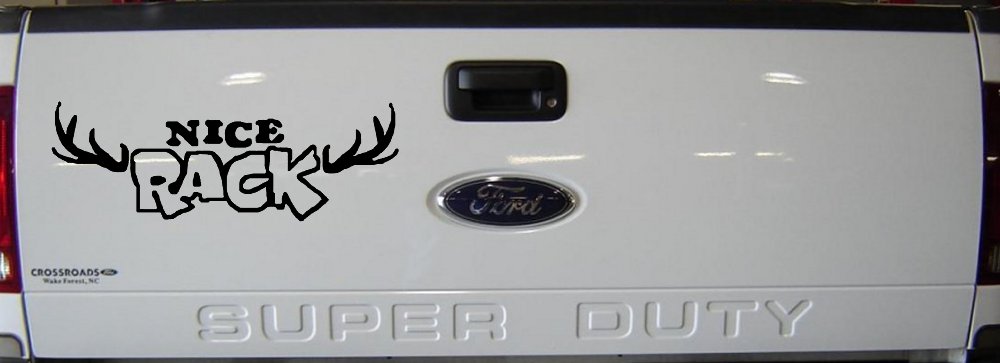 Nice Rack Deer Horns Funny Hunting Car or Truck Window Decal Sticker (Black)