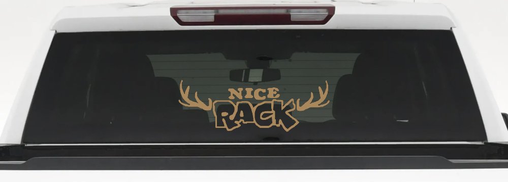 Nice Rack Deer Horns Funny Hunting Car or Truck Window Decal Sticker (Light Brown)