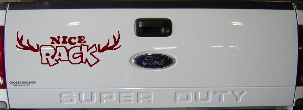 Nice Rack Deer Horns Funny Hunting Car or Truck Window Decal Sticker (Purple Red)