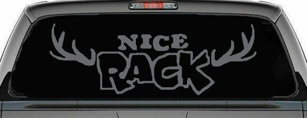 Nice Rack Deer Horns Funny Hunting Car or Truck Window Decal Sticker