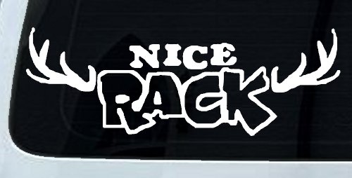 Nice Rack Deer Horns Funny Hunting Car or Truck Window Decal Sticker