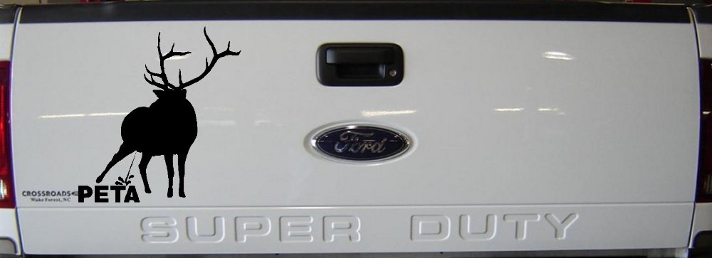 Pee On PETA Deer Hunting Car or Truck Window Vinyl Decal Sticker (Black)