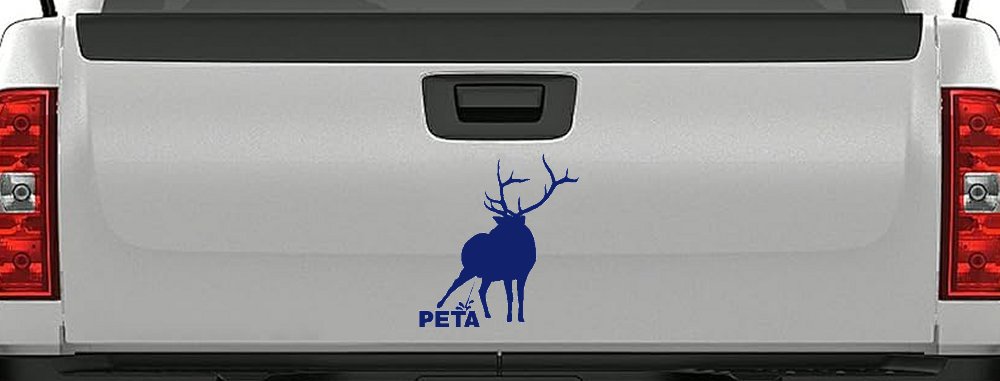 Pee On PETA Deer Hunting Car or Truck Window Decal Sticker