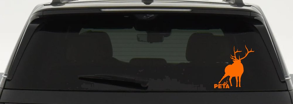 Pee On PETA Deer Hunting Car or Truck Window Decal Sticker