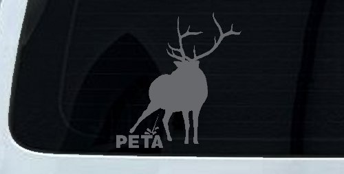Pee On PETA Deer Hunting Car or Truck Window Decal Sticker