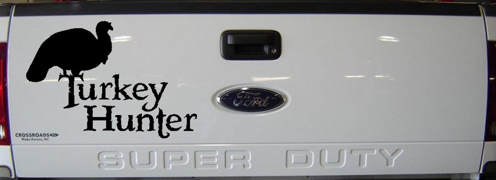 Turkey Hunter Hunting Car or Truck Window Decal Sticker (Black)