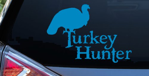 Turkey Hunter Hunting Car or Truck Window Decal Sticker (Blue)