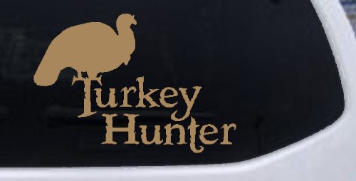 Turkey Hunter Hunting Car or Truck Window Decal Sticker (Light Brown)