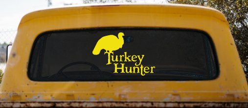 Turkey Hunter Hunting Car or Truck Window Decal Sticker (Yellow)