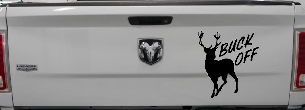 Buck Off Deer Hunting Car or Truck Window Decal Sticker (Black)
