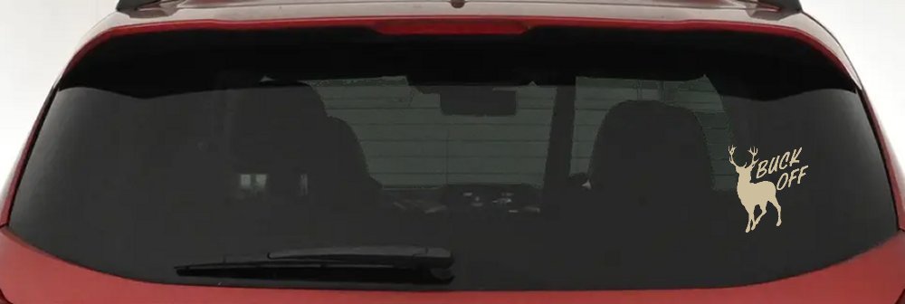 Buck Off Deer Hunting Car or Truck Window Decal Sticker (Desert Sand)