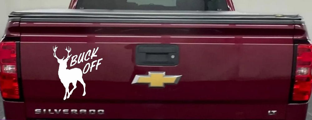 Buck Off Deer Hunting Car or Truck Window Vinyl Decal Sticker (White)