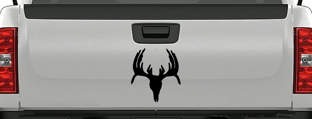 Deer Skull Hunting Car or Truck Window Decal Sticker (Black)