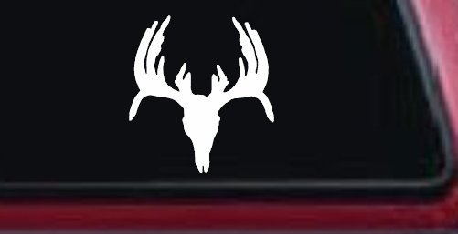 Deer Skull Hunting Car or Truck Window Vinyl Decal Sticker (White)
