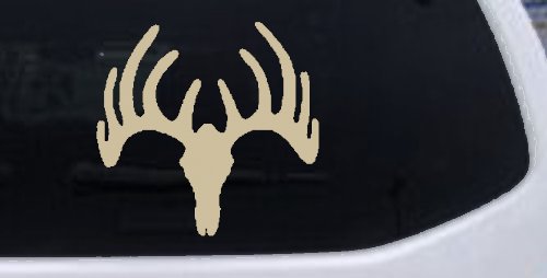 Deer Skull Mount Hunting Car or Truck Window Decal Sticker (Desert Sand)