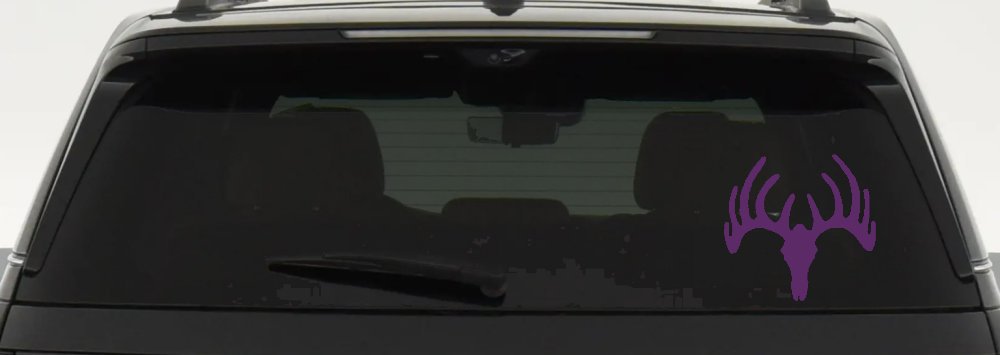 Deer Skull Mount Hunting Car or Truck Window Decal Sticker (Violet)