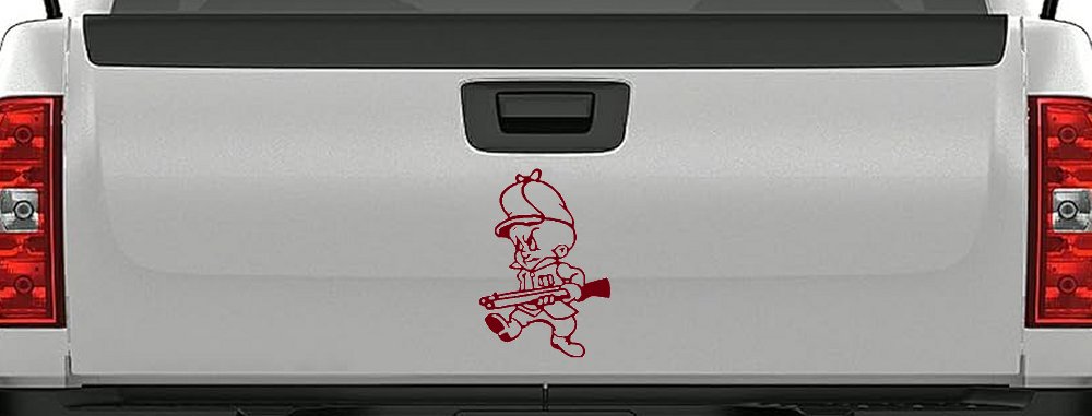 Elmer Fudd Hunting Cartoons Car or Truck Window Decal Sticker (Burgundy)