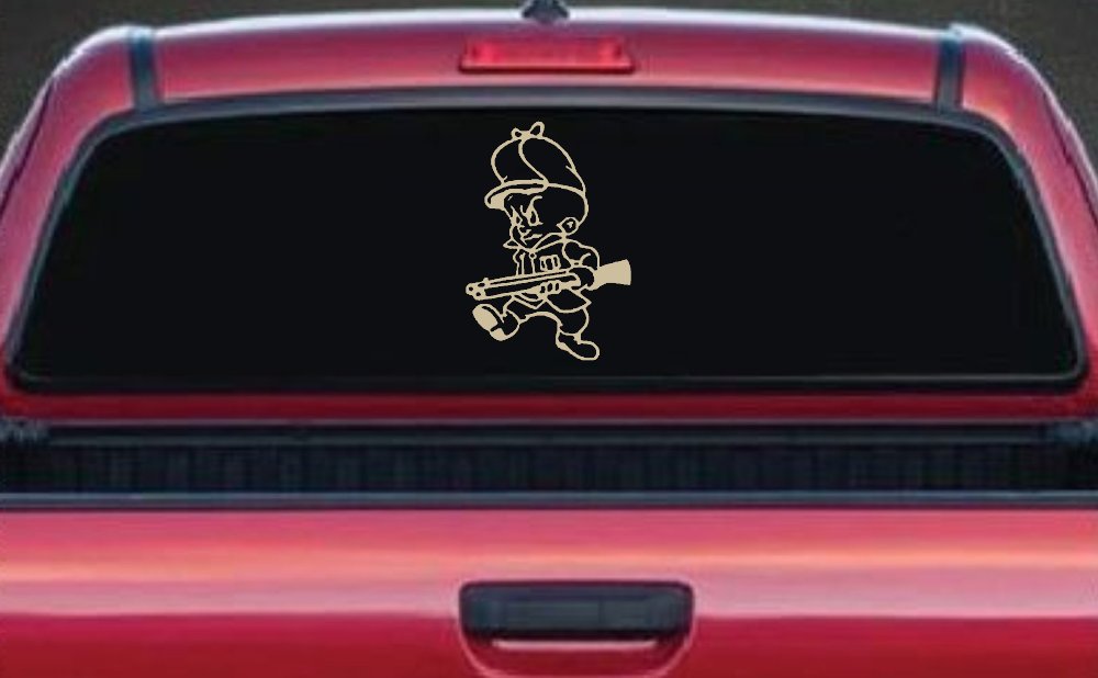 Elmer Fudd Hunting Cartoons Car or Truck Window Decal Sticker (Desert Sand)