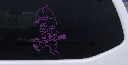 Elmer Fudd Hunting Cartoons Car or Truck Window Decal Sticker (Violet)