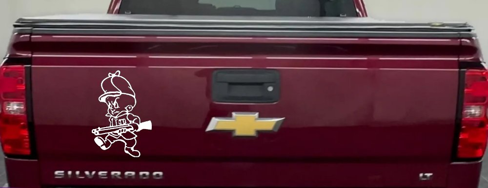 Elmer Fudd Hunting Cartoons Car or Truck Window Decal Sticker (White)