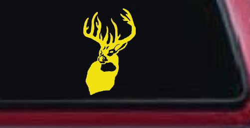 Buck Deer Hunting Car or Truck Window Decal Sticker (Yellow)
