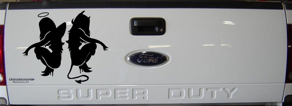 Twins of Good and Evil Good and Bad Girls Devil and Angle Girls Sexy Car or Truck Window Decal Sticker
