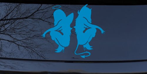 Twins of Good and Evil Good and Bad Girls Devil and Angle Girls Sexy Car or Truck Window Decal Sticker