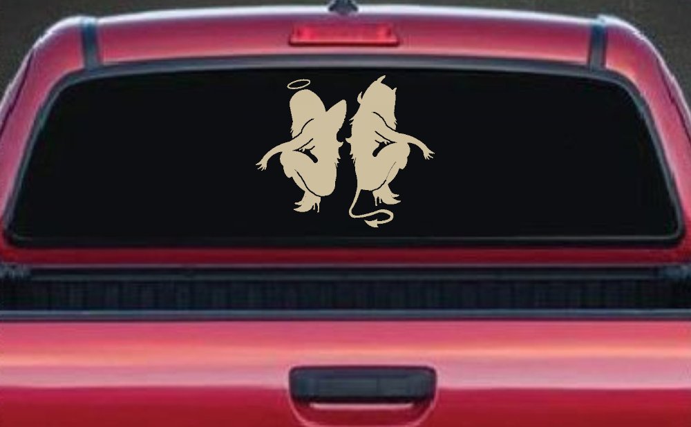 Twins of Good and Evil Good and Bad Girls Devil and Angle Girls Sexy Car or Truck Window Decal Sticker