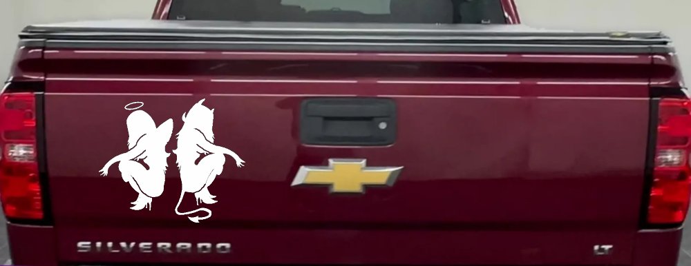 Twins of Good and Evil Good and Bad Girls Devil and Angle Girls Sexy Car or Truck Window Decal Sticker